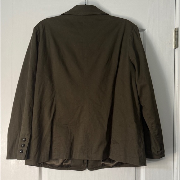 Linea by Louis Dell Olio Olive Green Women's Blazer Jacket Size 1X - Picture 2 of 2
